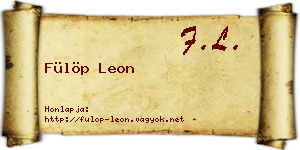 Fülöp Leon névjegykártya